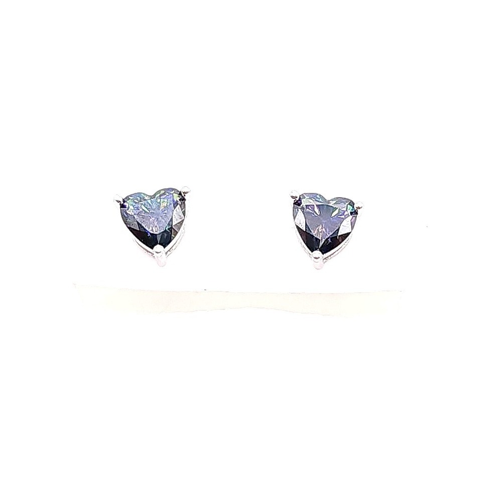 Heart Mystic Rainbow Moissanite Stud Earrings 1.6 CTW GRA Certified